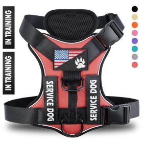 Reflective Breathable Solid Color Polyester Dog Strap (Option: Red-S)